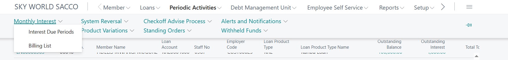 Interest Calculation Process
